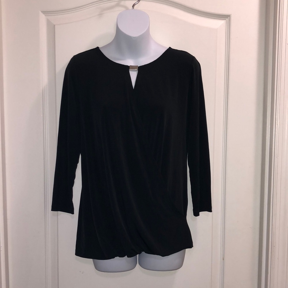 Calvin Klein 3/4 Slv Top with Hardware - Picture 2 of 6
